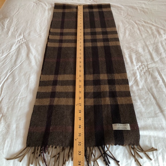Burberry Brown Giant Check Pattern 100% Cashmere Luxury Scarf - Picture 7 of 8